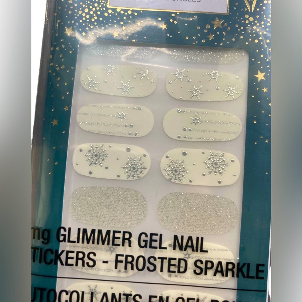 2/$15 Avon Glimmer Gel Nail Stickers Frosted Sparkle New